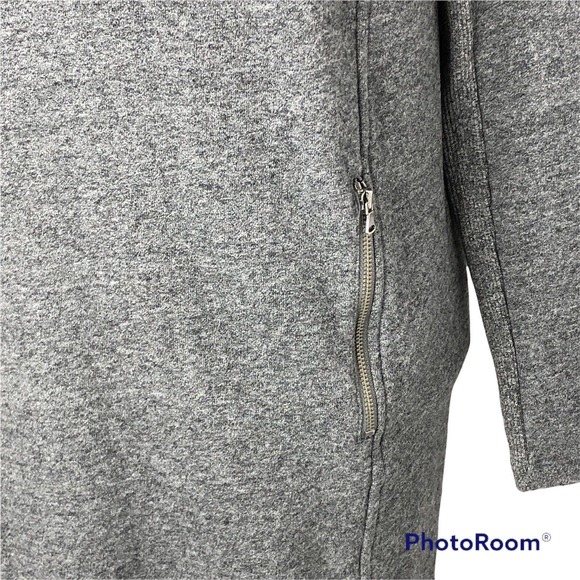 Lou‎ & Grey Womens Gray Sweatshirt Dress Size Small Turtleneck Zip Pockets Mini - Picture 3 of 8